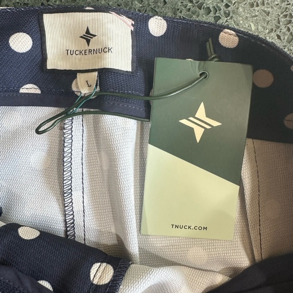 Tuckernuck Polka Dot Pixie Pant Ladies Navy Blue White Ivory Dot Size Large NWT - Picture 4 of 5